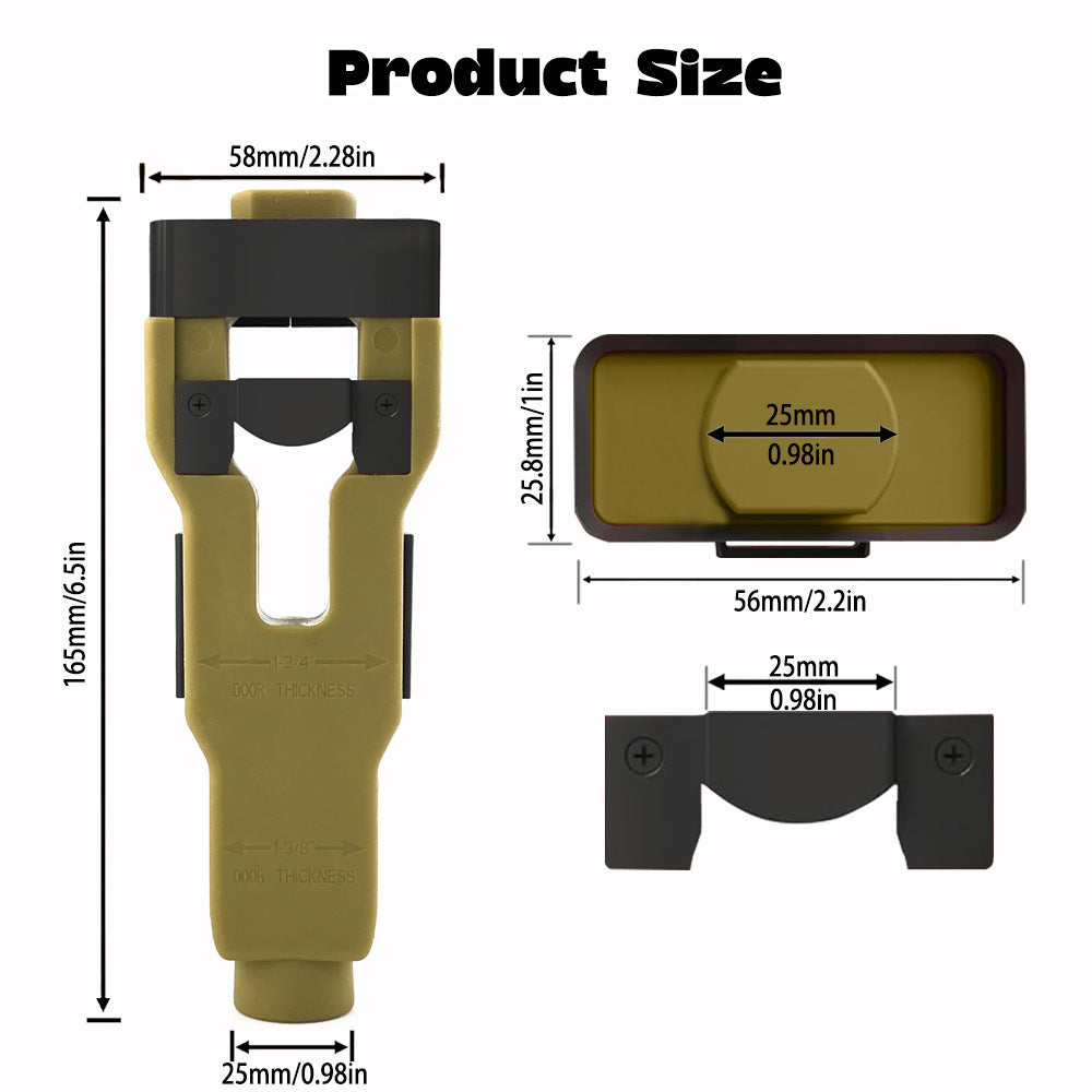 Door Latch Mortise Tool 25mm - Precision Woodworking Jig for Lock Faceplate Installation