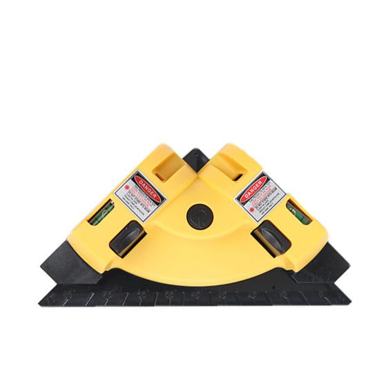 Yellow 90 Degree Laser Square Level Tool - Right Angle Line Projector for Tiling & Flooring