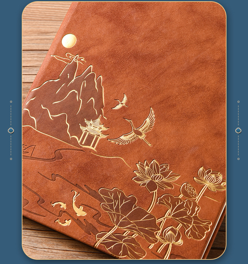 Black A5 Premium Notebook Gift Set with Pen - Red PU Leather Journal