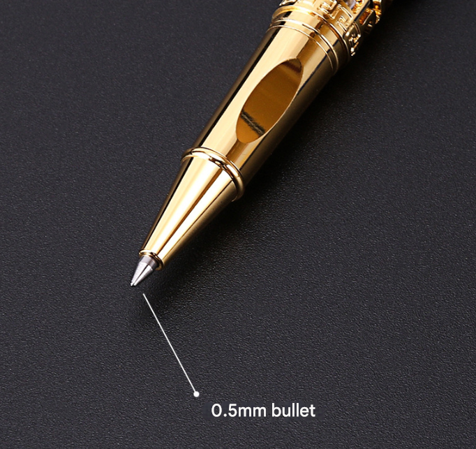 Light Blue Two-piece Set Luxury Retro Dragon Head Signature Pen Gift Set