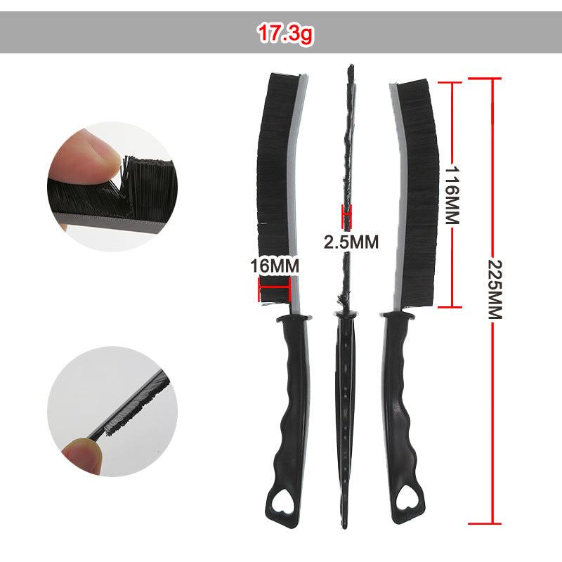 5-Pack Black Hard Bristle Crevice Brush (225 * 16mm) – Multifunctional Gap