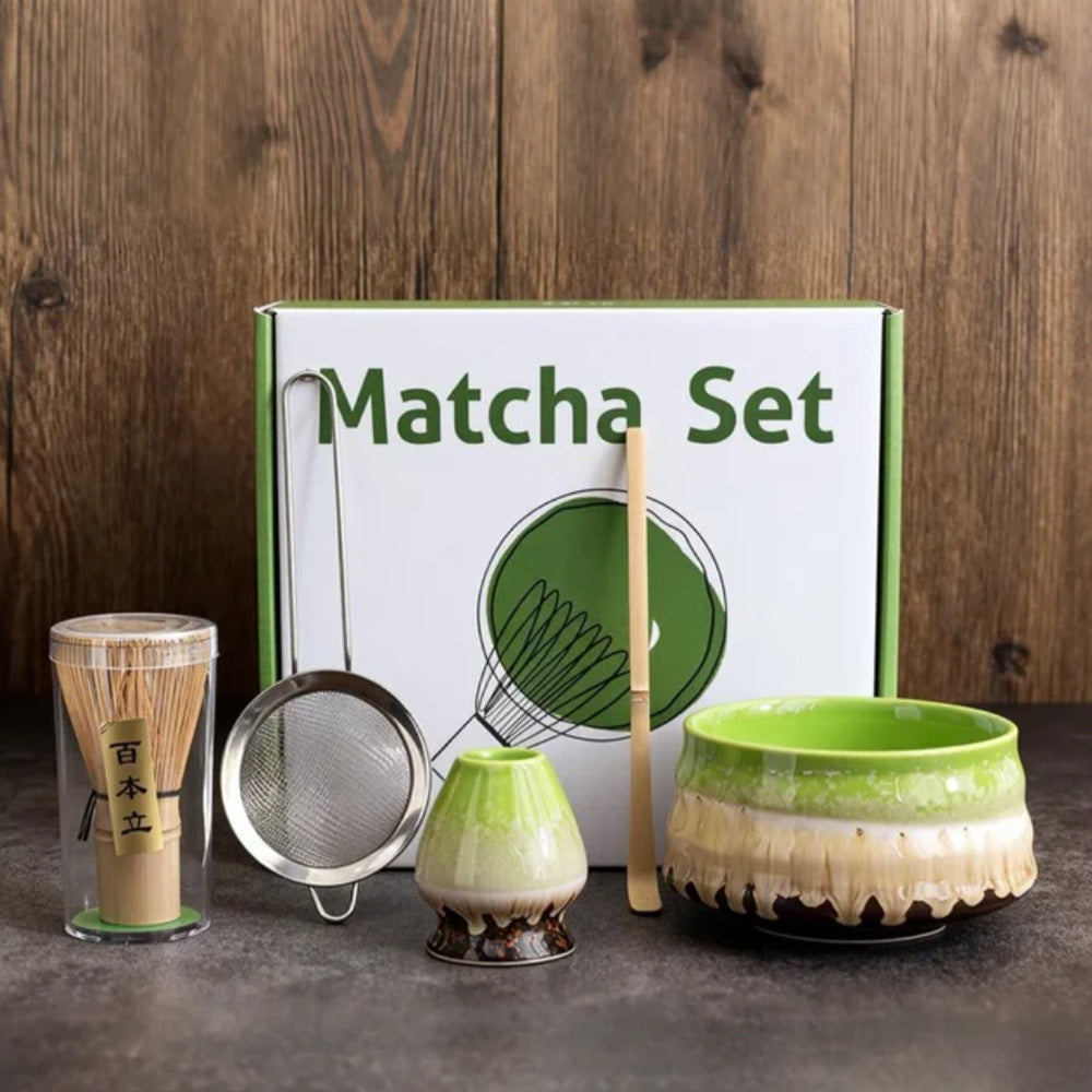 Gradient Green Ceremony 5-Piece Matcha Ceramic Tool Set