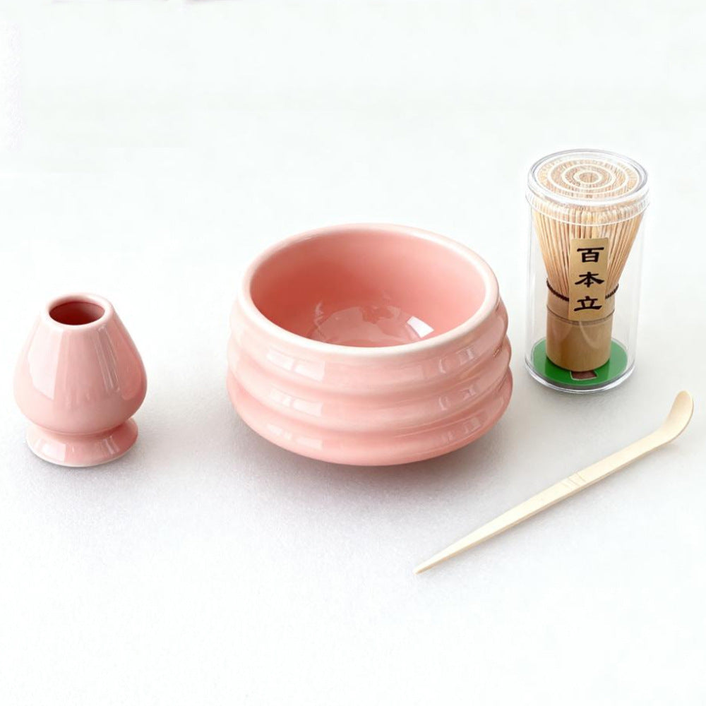 Pink Ceremony 4-Piece Matcha Ceramic Tool Set