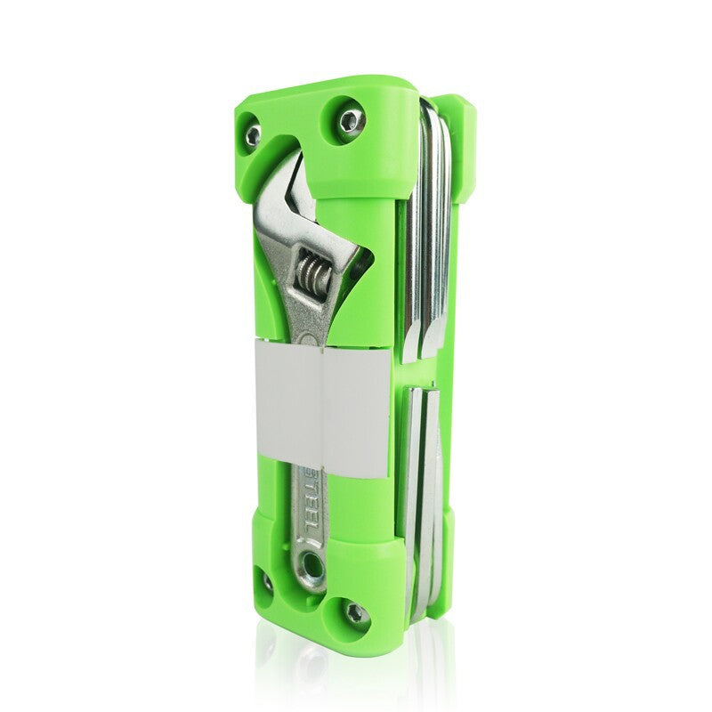 Green Compact 16-in-1 Bicycle & Motorcycle Repair Multi-Tool