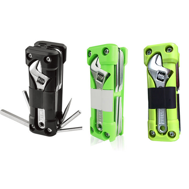 Green Compact 16-in-1 Bicycle & Motorcycle Repair Multi-Tool