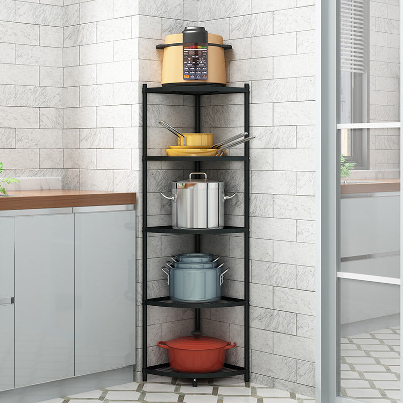 Kitchen Corner Shelf Stand - Heavy Duty Carbon Steel Pot & Pan Organiser