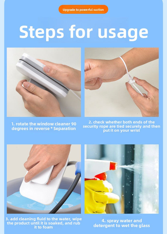 Magnetic Double Sided Window Cleaner for 20-35mm Double Glazed Glass