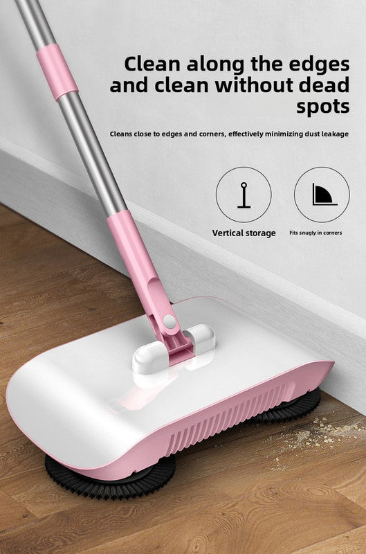 Manual Push Sweeper & Mop with Two Original Clothes - Handheld Floor Cleaner