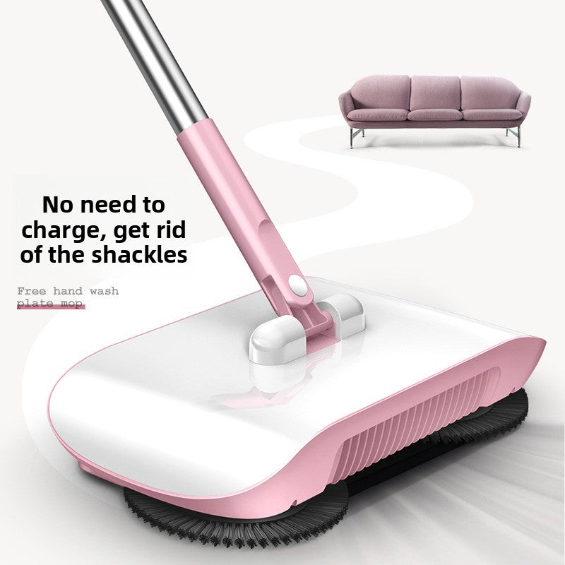 Manual Push Sweeper & Mop with Three Original Clothes - Handheld Floor Cleaner