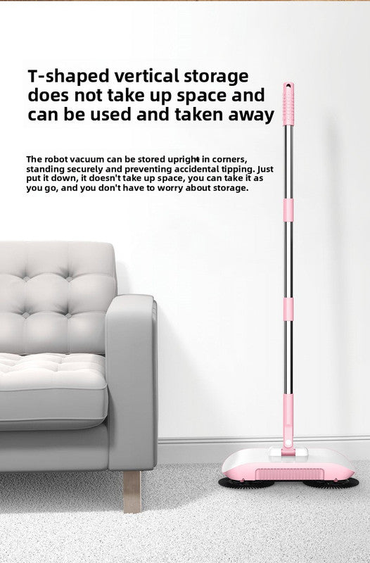 Manual Push Sweeper & Mop with Three Original Clothes - Handheld Floor Cleaner