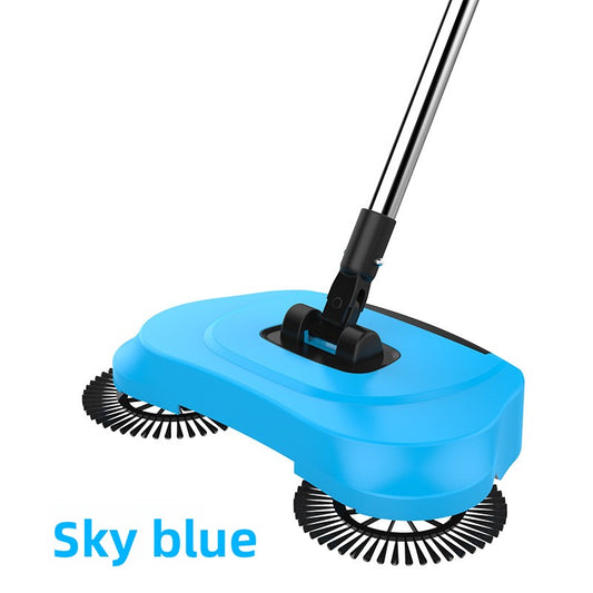 3-in-1 Hand Push Floor Sweeper - Manual Spinning Broom, Dustpan & Mop Combo