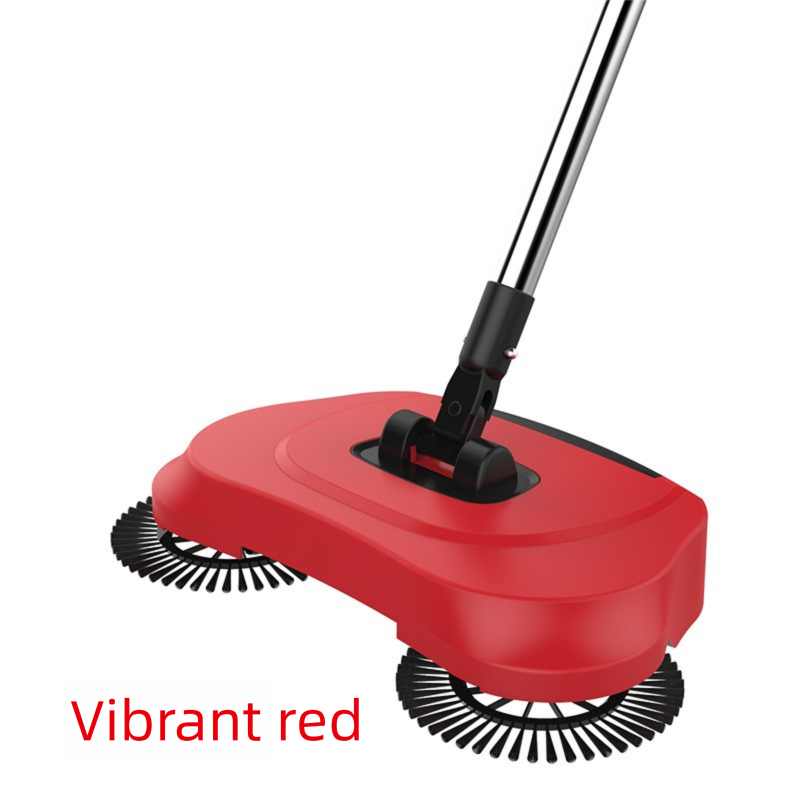 3-in-1 Hand Push Floor Sweeper - Manual Spinning Broom, Dustpan & Mop Combo