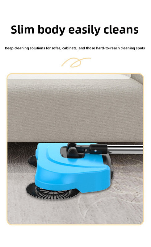 3-in-1 Hand Push Floor Sweeper - Manual Spinning Broom, Dustpan & Mop Combo