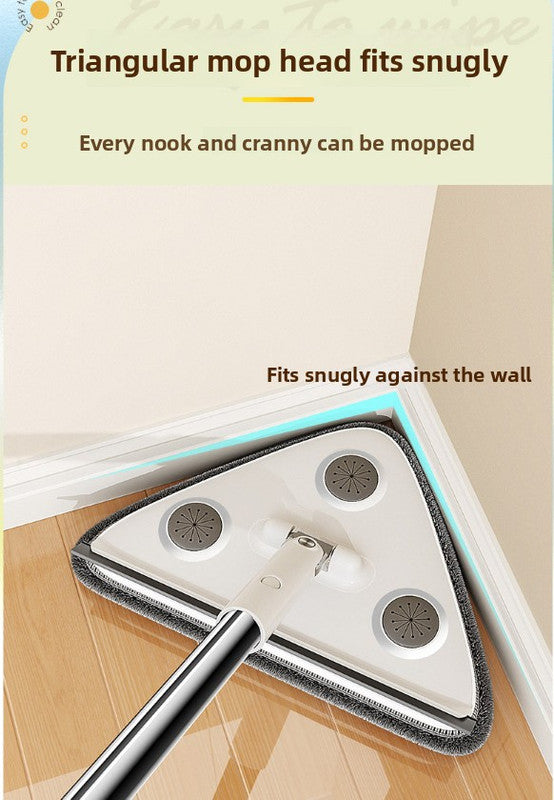 Adjustable Triangle Cleaning Mop 119cm Long Handle Window Squeegee Wall Washer