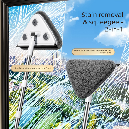 Adjustable Triangle Cleaning Mop 119cm Long Handle Window Squ