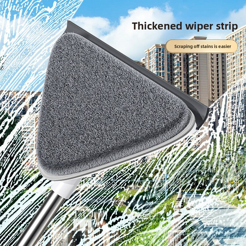 Adjustable Triangle Cleaning Mop 119cm Long Handle Window Squeegee Wall Washer