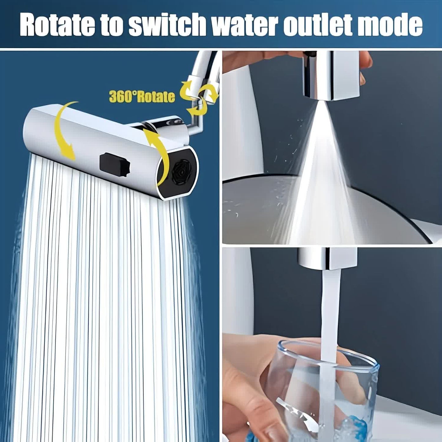 Waterfall Kitchen Tap Extender 360 Swivel Faucet Aerator Attachment