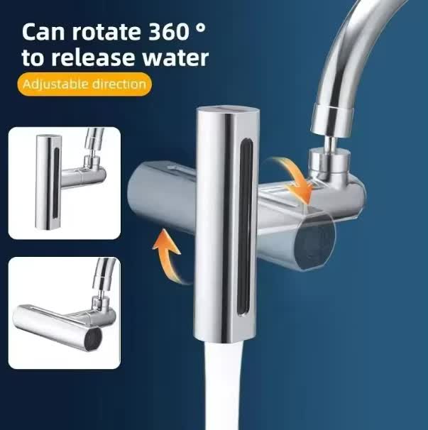 Waterfall Kitchen Tap Extender 4 Spray Modes 360 Swivel Faucet Aerator Flying Rain