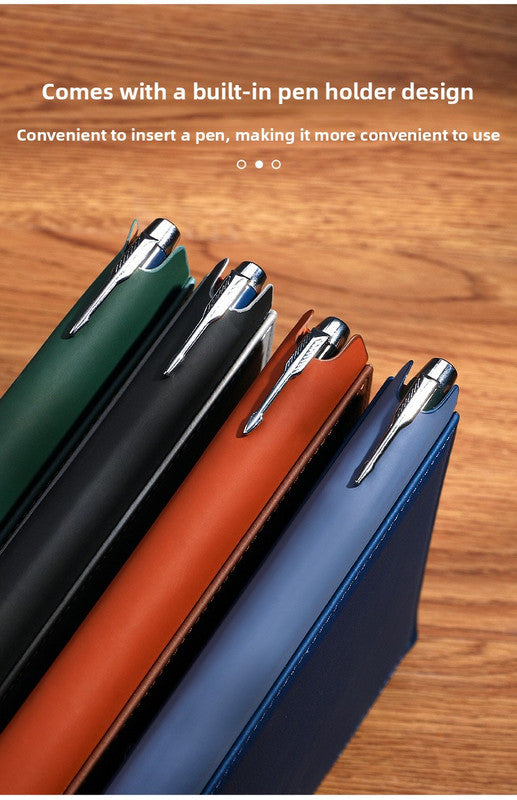 Turquoise Premium A5 Business Notebook Gift Set with Metal Pen - Soft PU Leather