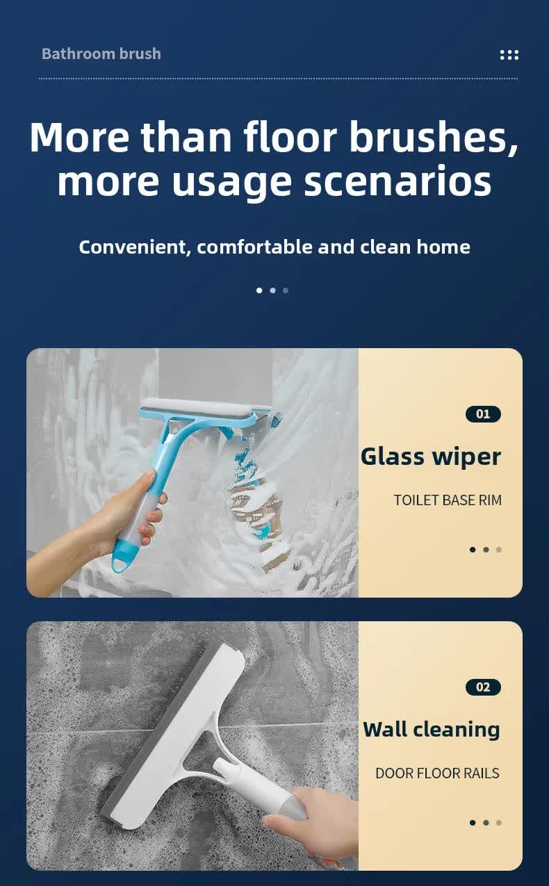 White 3-in-1 Window Squeegee with Built-in Spray Bottle - Dual Sided Sponge Glass Cleaner