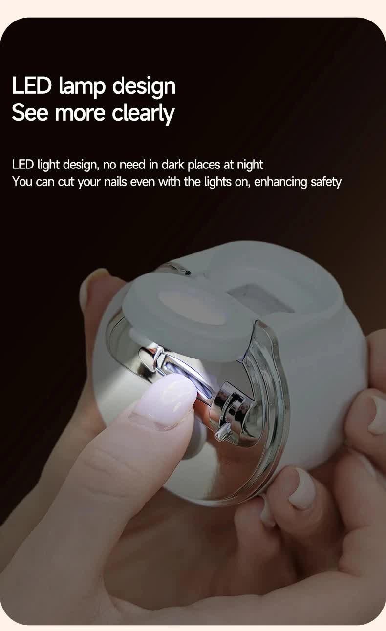 2-in-1 Electric Nail Clipper with Magnifying Glass & LED Light - Automatic Nail Trimmer