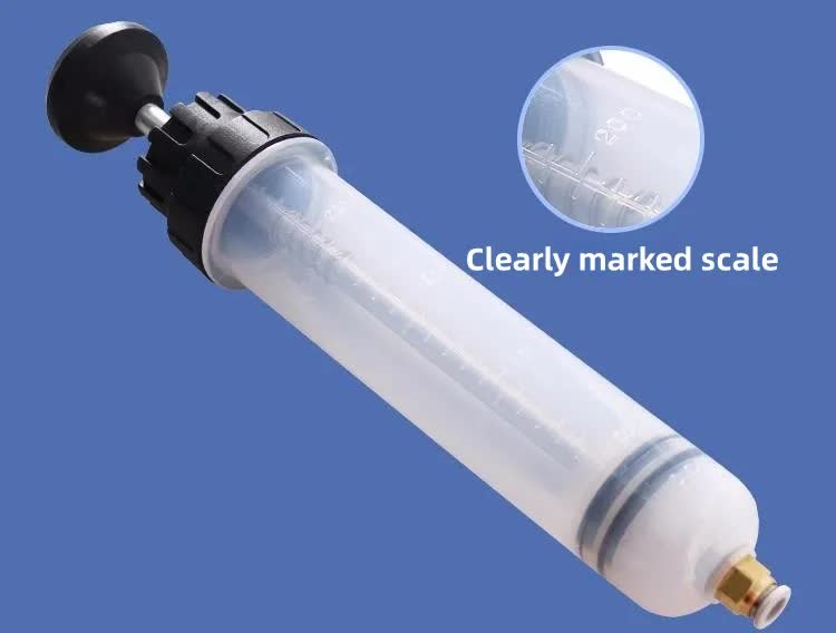 200ml Fluid Extractor & Transfer Pump - Manual Oil Syringe with Extension Tubes