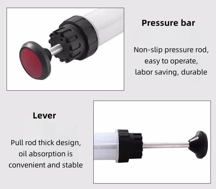 200ml Fluid Extractor & Transfer Pump - Manual Oil Syringe with Extension Tubes