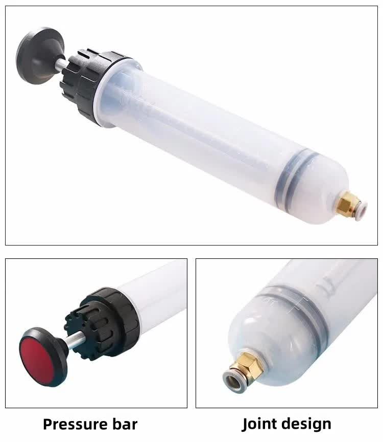 200ml Fluid Extractor & Transfer Pump - Manual Oil Syringe with Extension Tubes
