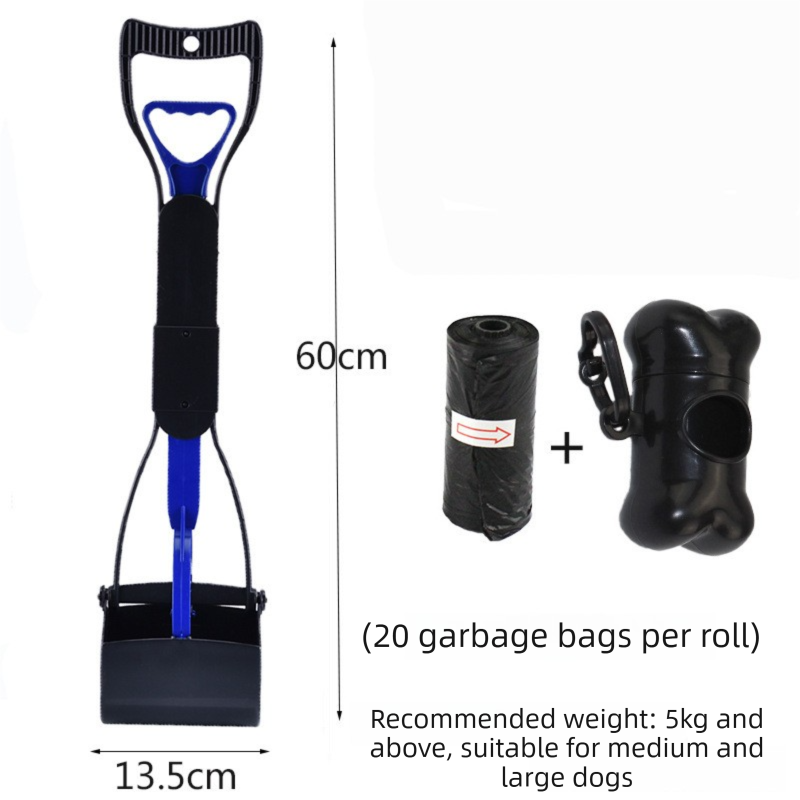 Large Foldable Pet Pooper Scooper 60cm Long Handle Dog Waste Picker Jaw Clamp