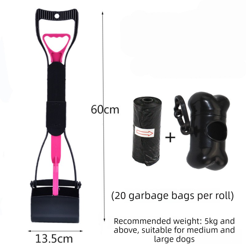 Large Foldable Pet Pooper Scooper 60cm Long Handle Dog Waste Picker Jaw Clamp