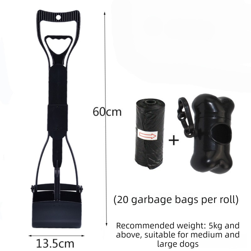 Large Foldable Pet Pooper Scooper 60cm Long Handle Dog Waste Picker Jaw Clamp