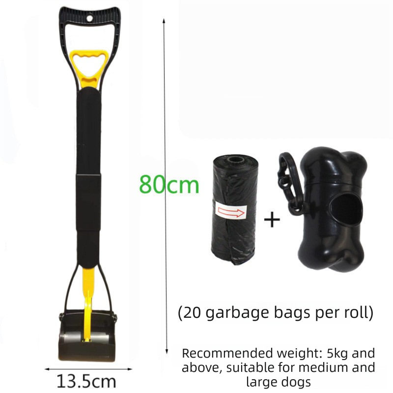 Super Long 80cm Foldable Pet Pooper Scooper Heavy Duty Dog Waste Picker No Bending