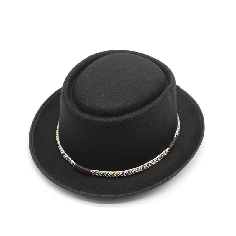 Black Unisex Stylish Pure Woolen Fedora - Classic British