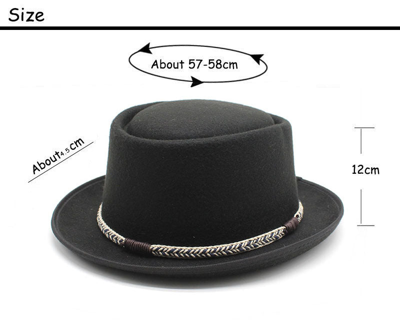 Grey Unisex Stylish Pure Woolen Short-Brimmed Fedora - Classic British Gentleman's Fedora with Curled Brim and Dimpled Top