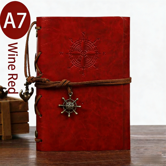 2-Pack A7 Nautical Vintage PU Leather Student Notebook