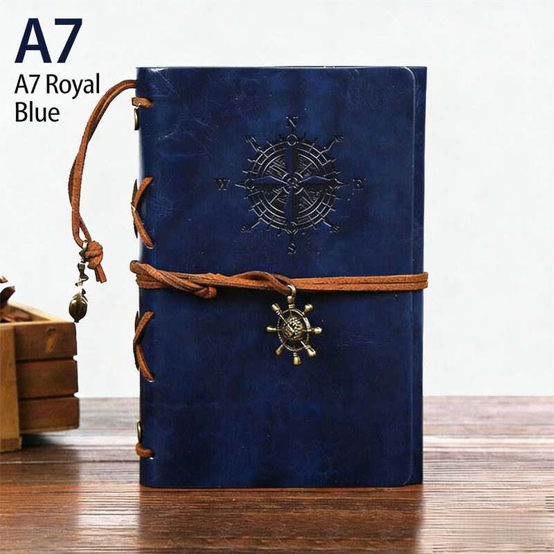 2-Pack A7 Nautical Vintage PU Leather Student Notebook