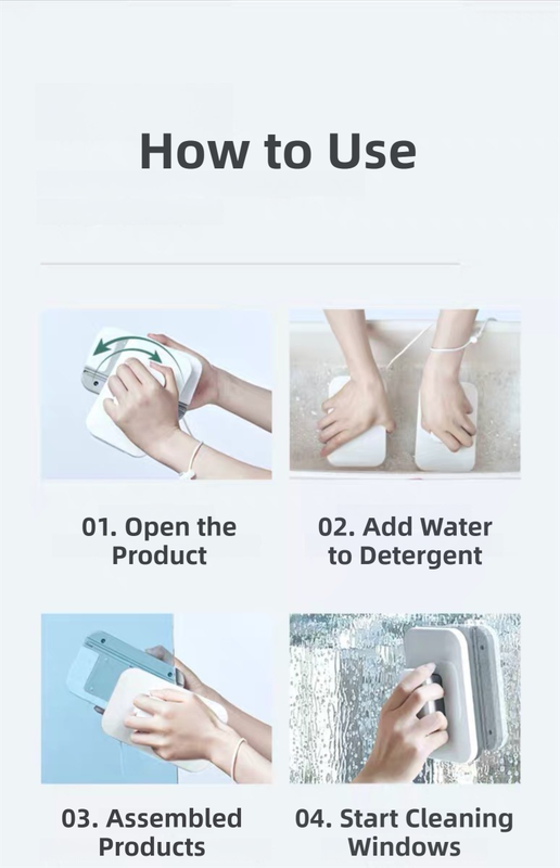One Pair Magnetic Double-Sided Window Cleaner for 3-10mm Glass