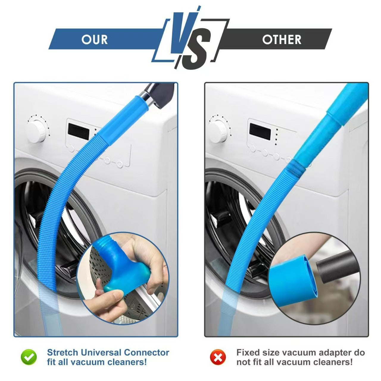 Sealegend Dryer Vent & Washing Machine Deep Cleaner Kit - 8M Flexible Vacuum Hose