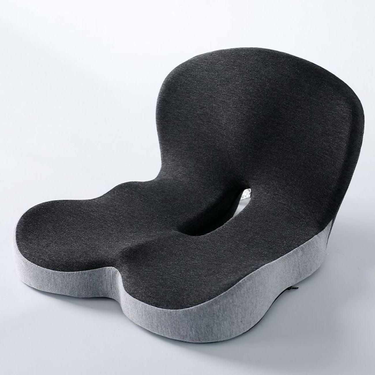 Black-Grey Ergonomic Memory Foam Seat Cushion & Lumbar Support