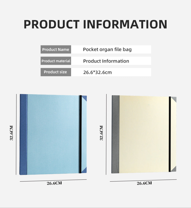 Blue Important Document Organizer Folder with 10 Manila Envelopes