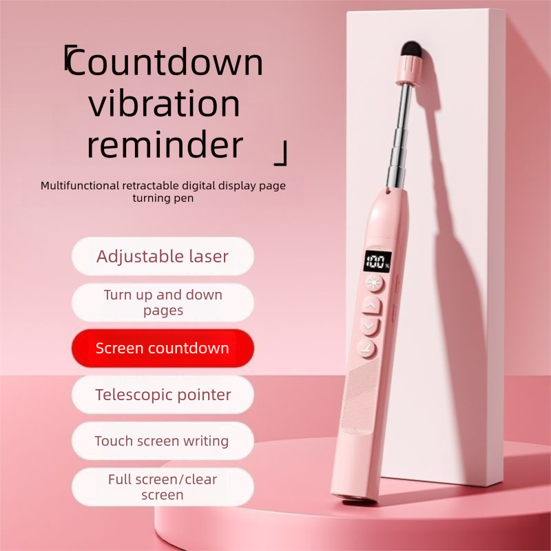 Pink Wireless Laser Presenter Remote with 55cm Retractable Pointer 2.4GHz