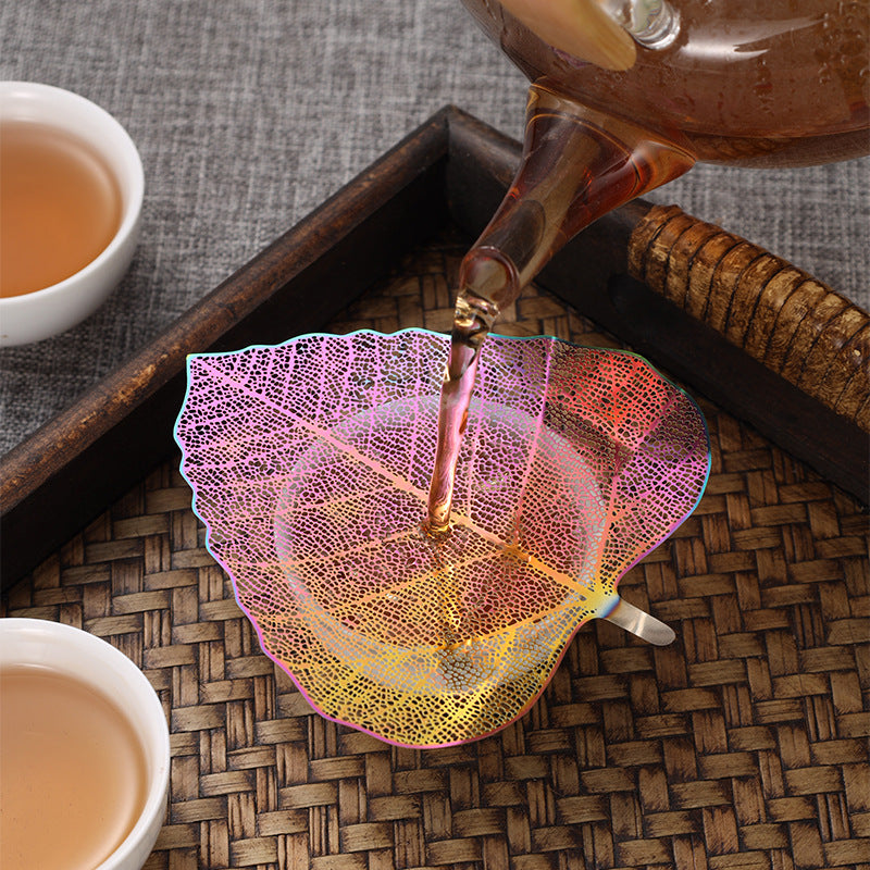 5-PCS Rose gold 304 Stainless Steel Bodhi Leaf Tea Strainer