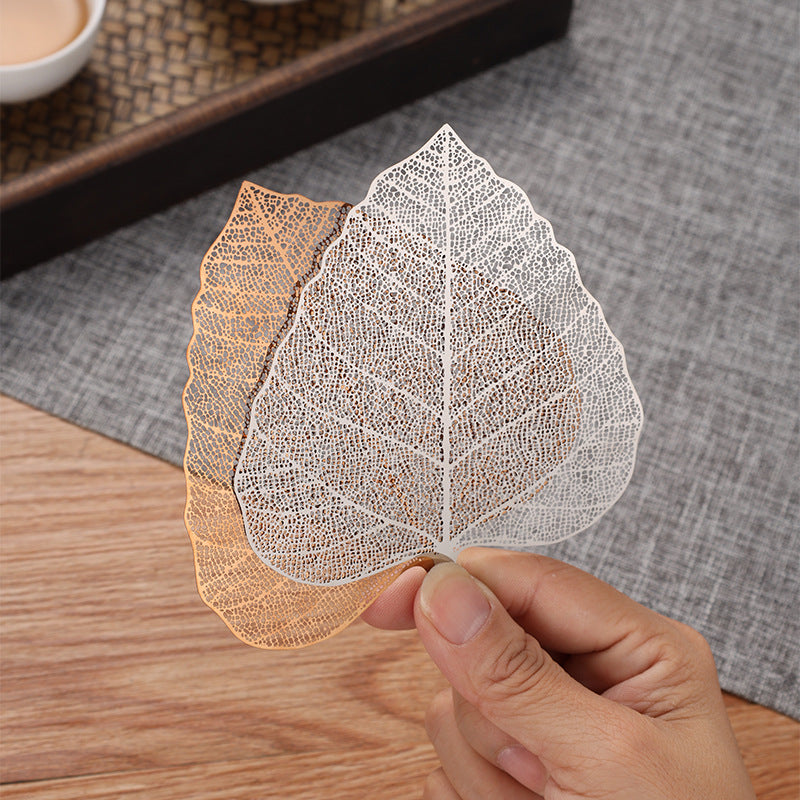 5-PCS Iridescent 304 Stainless Steel Bodhi Leaf Tea Strainer