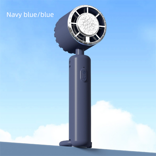 Blue Portable Ice Cooling Handheld Fan USB Rechargeable
