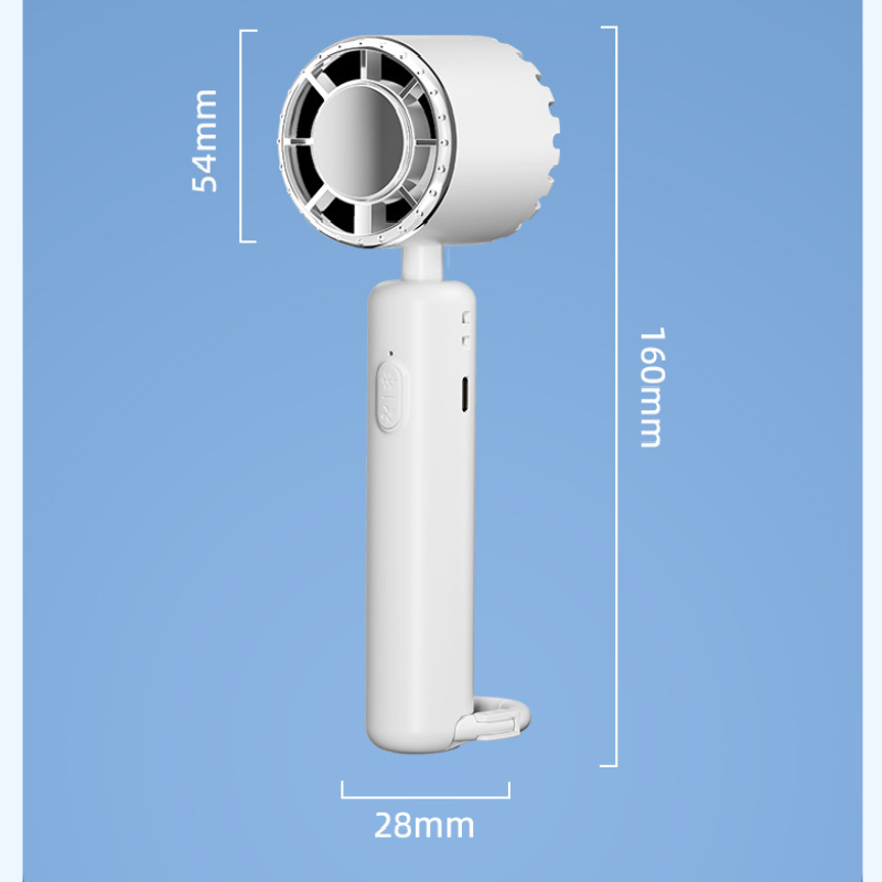 Blue Portable Ice Cooling Handheld Fan USB Rechargeable