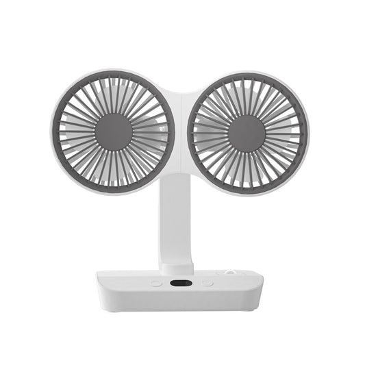 Dual-head Desktop Fan 4000mAh Rechargeable with 4 Speeds