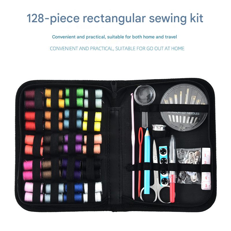 128-Piece Sewing Kit with 40 Colourful Thread Spools – Portable, Compact