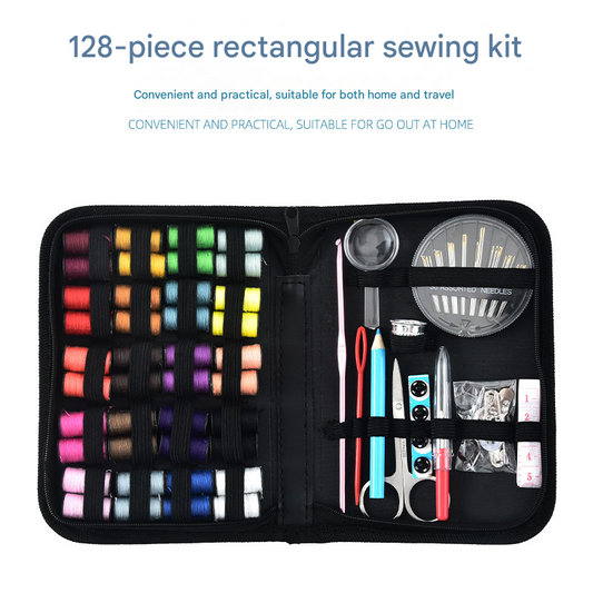128-Piece Sewing Kit with 40 Colourful Thread Spools – Portable, Compact