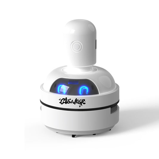 White Compact Desktop Vacuum Cleaner – Rechargeable Mini
