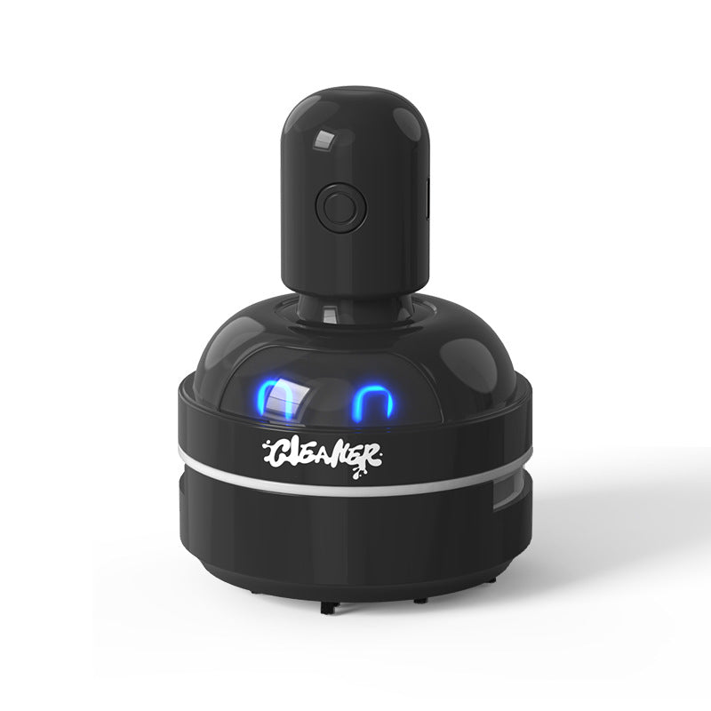 Black Compact Desktop Vacuum Cleaner – Rechargeable Mini